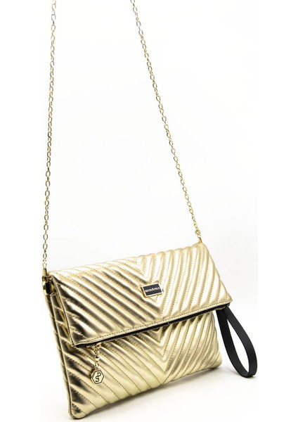 Silver Polo Altın - Altın NV1134 Kadın Portföy Clutch fırsatları