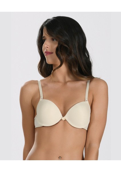 Nbb Destekli Push-Up Balenli V Yaka Kesim Cuplı Basic Sütyen- 3529