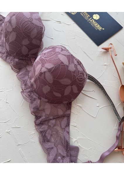 Jasmine Askıları Parlak Taşlı Hafif Destekli Dantelli Soft Cup Ithal Sütyen (B-C Cup) modelleri