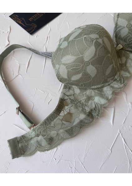 Jasmine Askıları Parlak Taşlı Hafif Destekli Dantelli Soft Cup Ithal Sütyen (B-C Cup) fırsatları