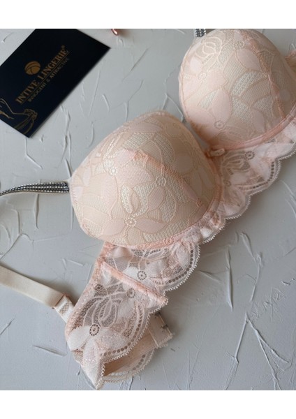 Jasmine Askıları Parlak Taşlı Hafif Destekli Dantelli Soft Cup Ithal Sütyen (B-C Cup) fiyatları