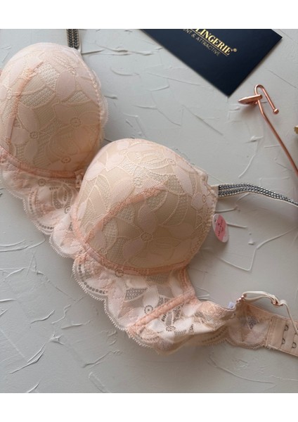 Jasmine Askıları Parlak Taşlı Hafif Destekli Dantelli Soft Cup Ithal Sütyen (B-C Cup) modelleri