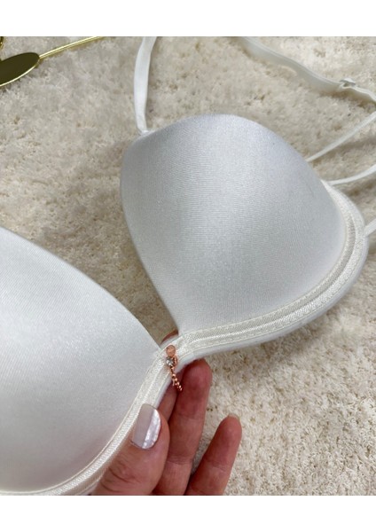 Le Jardin Valeria Biyeli Taşlı Mikro Push-Up Arkası Ip Detaylı Sütyen - 7007 indirimleri