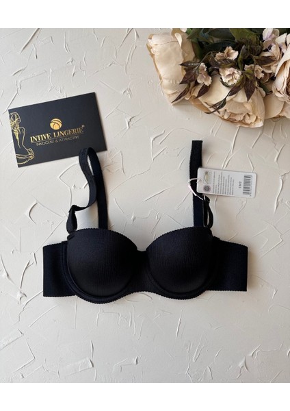 Samanta Balenli Desteksiz Lazer Kesim Parlak Kumaşlı Ithal Sütyen -42