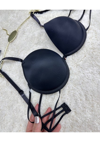 Le Jardin Valeria Biyeli Taşlı Mikro Push-Up Arkası Ip Detaylı Sütyen - 7007 modelleri