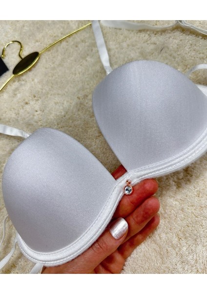 Le Jardin Valeria Biyeli Taşlı Mikro Push-Up Arkası Ip Detaylı Sütyen - 7007 modelleri