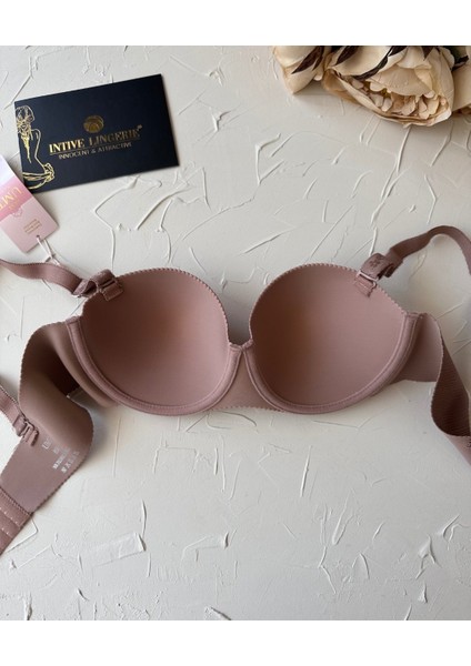 Samanta Balenli Desteksiz Lazer Kesim Parlak Kumaşlı Ithal Sütyen -42 fırsatları