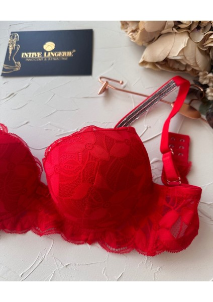 Jasmine Askıları Parlak Taşlı Hafif Destekli Dantelli Soft Cup Ithal Sütyen (B-C Cup) modelleri