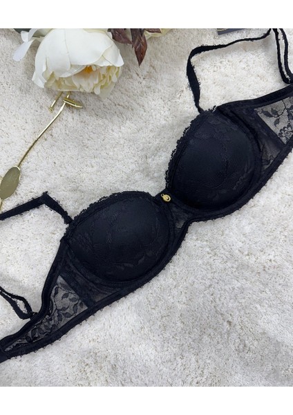 Le Jardin Charlotte Güpür Dantelli Balenli Desteksiz Silikonlu Sütyen -7001 fiyatları