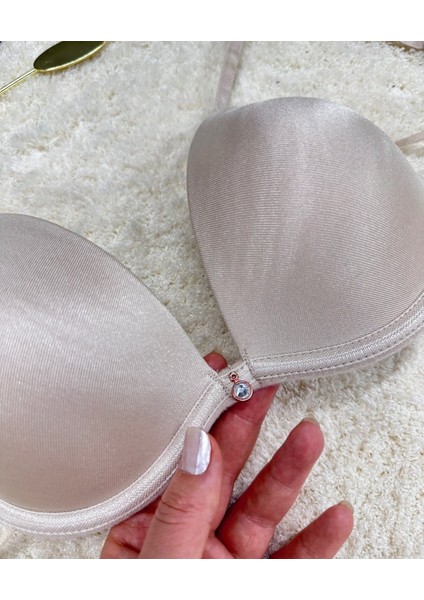 Le Jardin Valeria Biyeli Taşlı Mikro Push-Up Arkası Ip Detaylı Sütyen - 7007 indirimleri