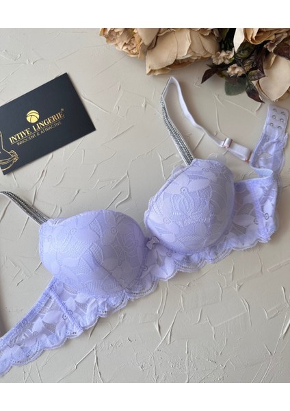 Jasmine Askıları Parlak Taşlı Hafif Destekli Dantelli Soft Cup Ithal Sütyen (B-C Cup)
