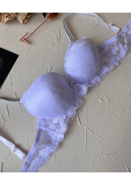 Jasmine Askıları Parlak Taşlı Hafif Destekli Dantelli Soft Cup Ithal Sütyen (B-C Cup) fiyatları