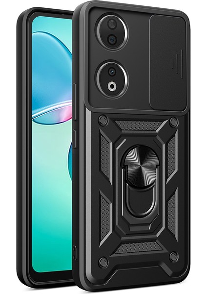 Honor 90 Uyumlu Kılıf Magnetik Standlı Kamera Korumalı Zore Sürgülü Vega Kapak
