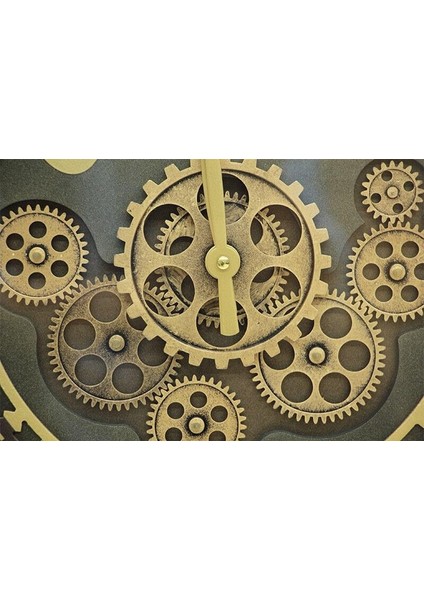 Yuvarlak Spintime Yeşiloksit Çarklı Metal Duvar Saati Hediyelik