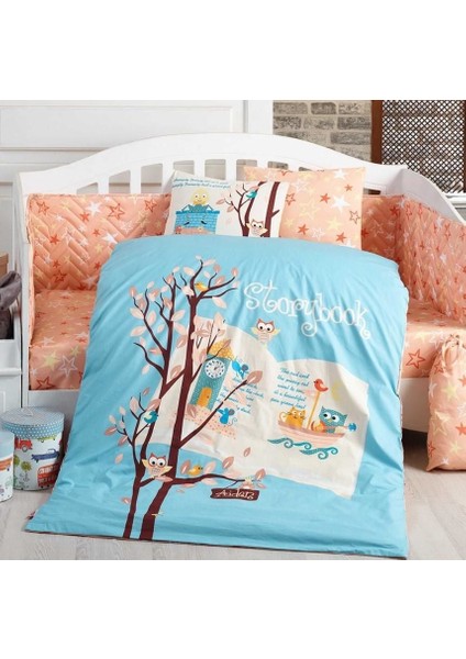 Mulvxurg URG02 Dream Clock Mavi Poplin Bebek Nevresim Takımı (Mulvix)