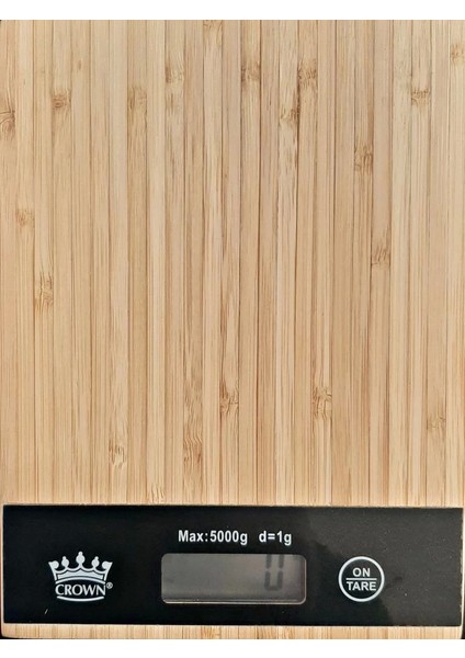KRG02 Dijital LCD Mutfak Tartısı Terazisi 5kg Bambu Desenli (Mulvix)