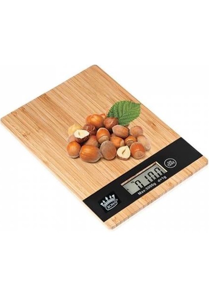 KRG02 Dijital LCD Mutfak Tartısı Terazisi 5kg Bambu Desenli (Mulvix)