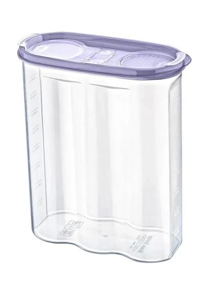 Mulvxkrg KRG02 2 Kapaklı Ölçekli Erzak Kuru Gıda Saklama Kutusu Kabı 2,4 LITRE-SA940 (Mulvix)