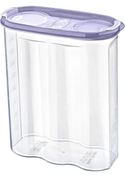 Mulvxkrg KRG02 2 Kapaklı Ölçekli Erzak Kuru Gıda Saklama Kutusu Kabı 2,4 LITRE-SA940 (Mulvix)