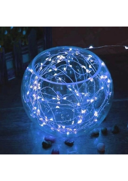 KRG02 Pilli 5 Metre Dekoratif Peri Led Beyaz Aydınlatma Süsleme Lambası (Mulvix)