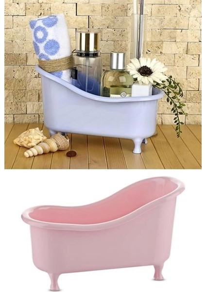 KRG02 Dekoratif Mini Küvet Şeklinde Çok Amaçlı Banyo Düzenleyici Sepet (Mulvix)
