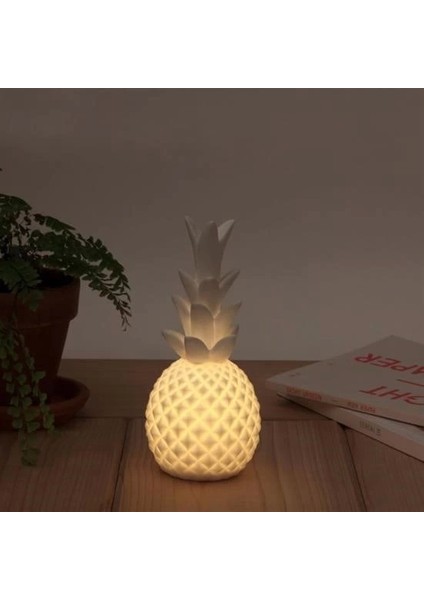 KRG02 Ananas Şeklinde Desenli Büyük Boy Pilli Masa ve Gece Lambası (Mulvix)