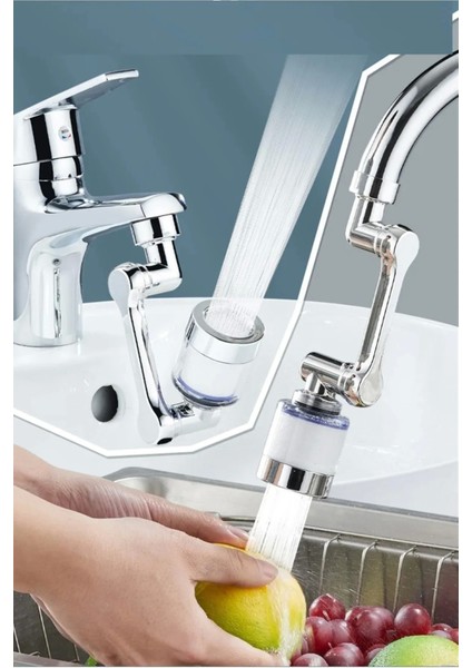 KRG02 1080 ° Derece Dönebilen Filtreli Lavabo Musluk Başlığı (Mulvix)