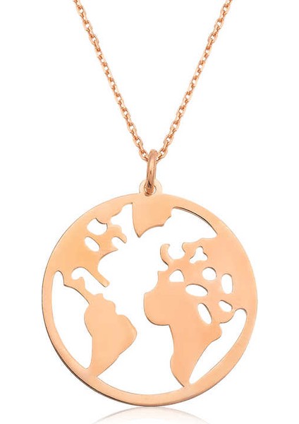 Mulvxeasy EASY02 925 Ayar Rose Dünya Kolye (T4194) (8585) (Mulvix) fiyatları