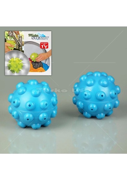 KRG02 Mister Steamy Buharlı Çamaşır Kurutma ve Ütü Topları Pratik 2'li (Mulvix)