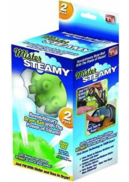 KRG02 Mister Steamy Buharlı Çamaşır Kurutma ve Ütü Topları Pratik 2'li (Mulvix)