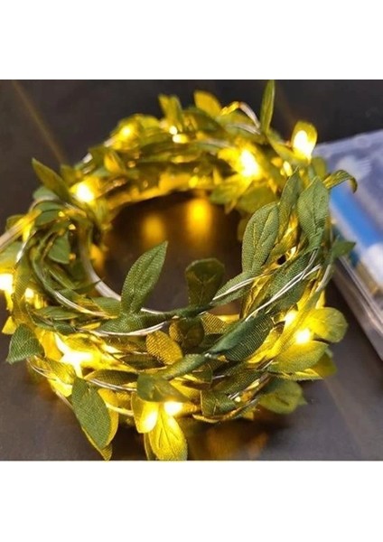 KRG02 Yapraklı Dekorlu 3 Metre Peri Led Pilli ışık Yılbaşı Aydınlatma (Mulvix)