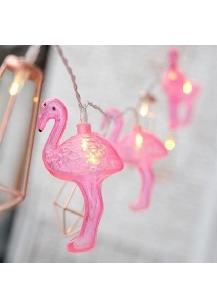 KRG02 10LU Pilli Led Flamingo Dekoratif Işık Zinciri Aydınlatma 1,5 mt (Mulvix)