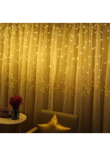 KRG02 8 Fonksiyonlu 16 Saçaklı Perde Led 3 x 1 (Günışığı) (Mulvix)
