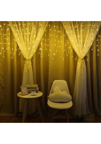 KRG02 8 Fonksiyonlu 16 Saçaklı Perde Led 3 x 1 (Günışığı) (Mulvix)
