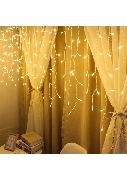 KRG02 8 Fonksiyonlu 16 Saçaklı Perde Led 3 x 1 (Günışığı) (Mulvix)