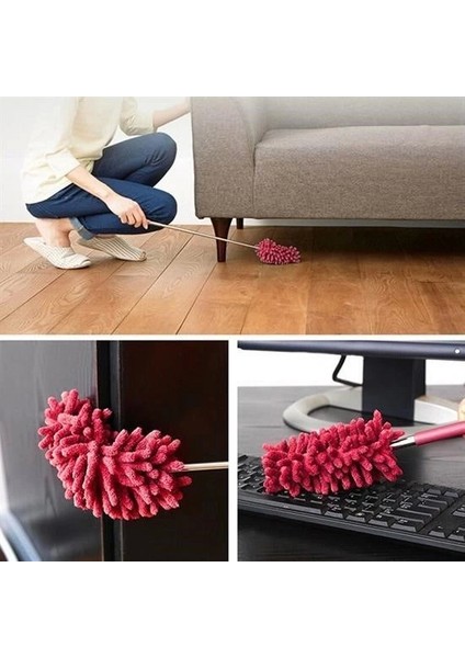 KRG02 Teleskopik Mikrofiber Pratik Uzayabilen Toz Alma Fırçası Aparatı (Mulvix)