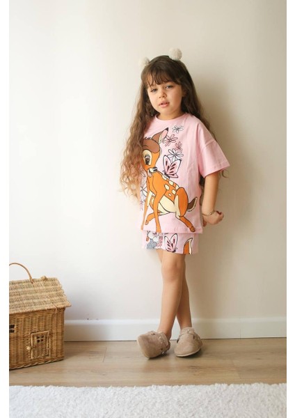 Kız Çocuk Ceylan Modelli Baskılı Şortlu Pamuk Takım fiyatları