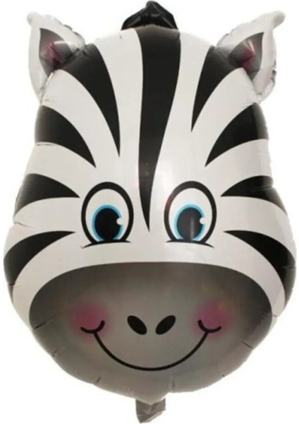 Zebra Kafa Folyo Balon Safari Hayvanlar Temalı Parti 55 cm