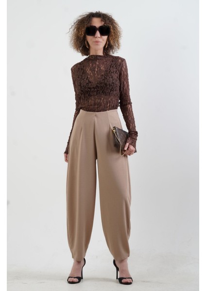 Kahve Dantel Uzun Kollu Bluz fiyatları