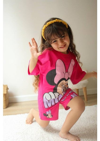 Kız Çocuk Karakter Modelli Baskılı Şortlu Pamuk Takım fiyatları