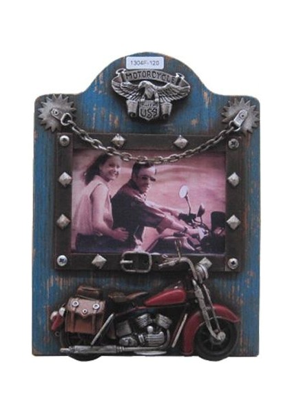 Dekoratif Metal Çerçeve Motosiklet Dekorlu Vintage Hediyelik
