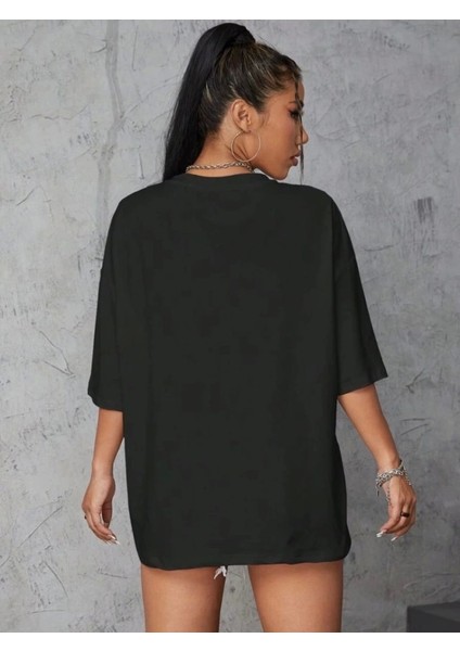 Baskılı Oversize T-Shirt - Siyah fiyatları