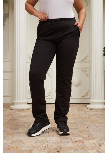 Rahat ve Şık Büyük Beden Kadın Siyah Pantolon Eşofman Altı fiyatları