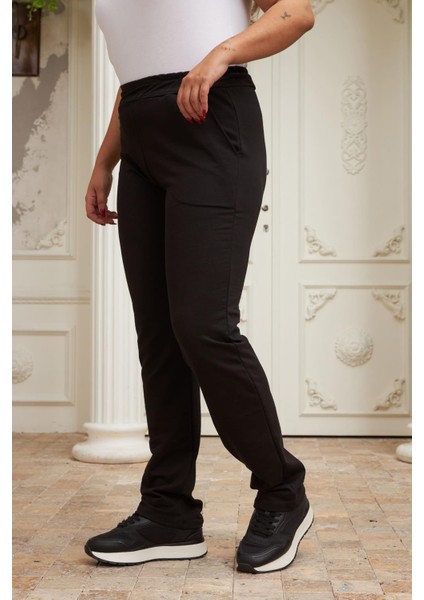 Rahat ve Şık Büyük Beden Kadın Siyah Pantolon Eşofman Altı fırsatları