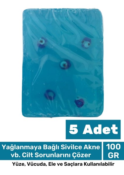 Bitkisel Nazar Boncuklu Okyanus Sabunu 100 gr - 5 Adet