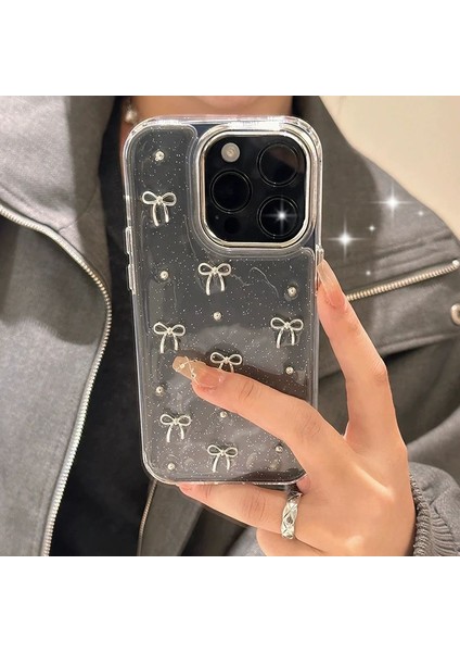 Apple iPhone 11 Şeffaf Simli Fiyonklu Sararmaz Telefon Kılıfı