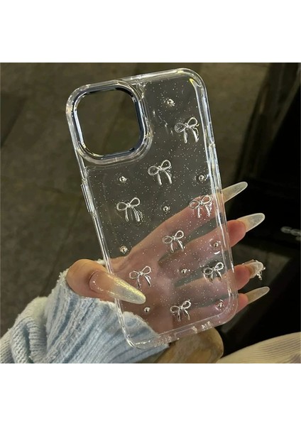 Apple iPhone 11 Şeffaf Simli Fiyonklu Sararmaz Telefon Kılıfı