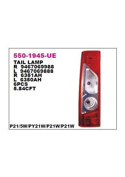 -510384 - Stop Lambası Sag (Duysuz) Expert Iıı Jumpy Iıı Scudo Iıı 07>