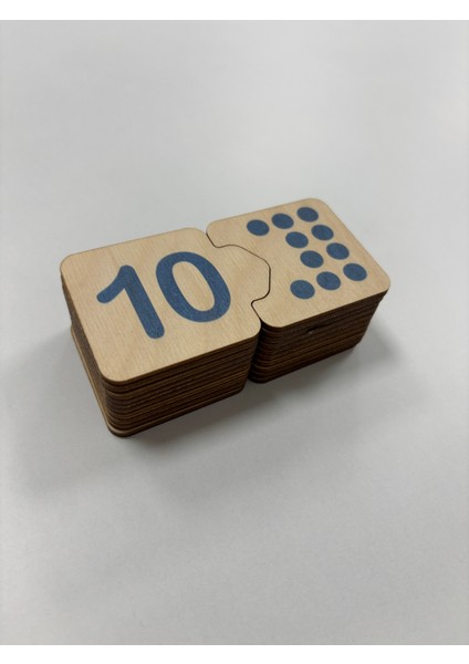 Sayı Eşleme, Mavi, Sayı Puzzle, Ahşap Puzzle, Montessori Sayı Bulmaca Oyunu, Sayma Oyunu