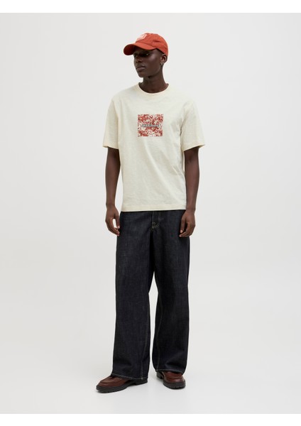 Jack Jones Jorsplıt Aop Brandıng Tee Ss Crew Neck Erkek Bej Tshirt 12272993-06 fiyatları
